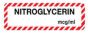 Anesthesia Label (Paper, Permanent) Nitroglycerin mcg/ml 1 1/2" x 1/2" White with Fluorescent Red - 1000 per Roll