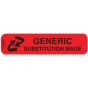 Communication Label (Paper, Permanent) Generic Sub 1 9/16" x 3/8" Red - 500 per Roll, 2 Rolls per Box