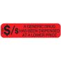 Communication Label (Paper, Permanent) Generic Prescript 1 9/16" x 3/8" Red - 500 per Roll, 2 Rolls per Box