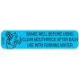 Communication Label (Paper, Permanent) Shake Well Clean, 1 9/16" x 3/8" Blue - 500 per Roll, 2 Rolls per Box