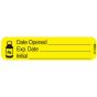 Communication Label (Paper, Permanent) Date Opened 1 9/16" x 3/8" Yellow - 500 per Roll, 2 Rolls per Box