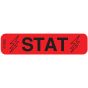 Communication Label (Paper, Permanent) STAT 1 9/16" x 3/8" Red - 500 per Roll, 2 Rolls per Box