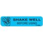 Communication Label (Paper, Permanent) Shake Well Before, 1 9/16" x 3/8" Blue - 500 per Roll, 2 Rolls per Box