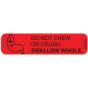 Communication Label (Paper, Permanent) Do Not Chew Or 1 9/16" x 3/8" Red - 500 per Roll, 2 Rolls per Box