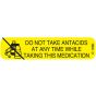 Communication Label (Paper, Permanent) Dont Take Antacid 1 9/16" x 3/8" Yellow - 500 per Roll, 2 Rolls per Box