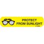 Communication Label (Paper, Permanent) Protect From Sun 1 9/16" x 3/8" Yellow - 500 per Roll, 2 Rolls per Box