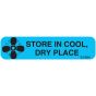 Communication Label (Paper, Permanent) Store Cool Dry, 1 9/16" x 3/8" Blue - 500 per Roll, 2 Rolls per Box