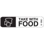 Communication Label (Paper, Permanent) Take with Food 1 9/16" x 3/8" White - 500 per Roll, 2 Rolls per Box