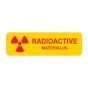 Hazard Label (Paper, Permanent) Radioactive Material 2-7/8"x7/8" Yellow - 1000 Labels per Roll