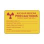 Hazard Label (Paper, Permanent) Nuclear Medicine  3"x2" Yellow - 500 Labels per Roll