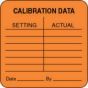 Label Paper Permanent Calibration Data  1 1/2"x1 1/2" Fl. Orange 1000 per Roll