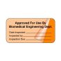 Label Self-Laminating Paper Removable Approved For Use 1-1/2" Core 2" x 1" Fl. Orange, 1000 per Roll