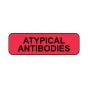 Lab Communication Label (Paper, Permanent) Atypical Antibodies  1 1/4"x3/8" Fluorescent Red - 1000 per Roll