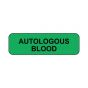 Lab Communication Label (Paper, Permanent) Autologous Blood  1 1/4"x3/8" Fluorescent Green - 1000 per Roll