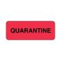 Lab Communication Label (Paper, Permanent) Quarantine  2 1/4"x7/8" Fluorescent Red - 1000 per Roll