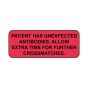 Lab Communication Label (Paper, Permanent) Patient Has  2 1/4"x7/8" Fluorescent Red - 1000 per Roll