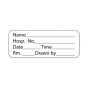 Lab Communication Label (Paper, Permanent) Name ___ Hosp. No.  2 1/4"x7/8" White - 1000 per Roll