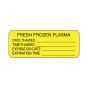 Lab Communication Label (Paper, Permanent) Fresh Frozen Plasma  2 1/4"x7/8" Fluorescent Yellow - 1000 per Roll