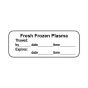 Lab Communication Label (Paper, Permanent) Fresh Frozen Plasma  2"x3/4" White - 1000 per Roll