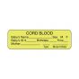 Lab Communication Label (Paper, Permanent) Cord Blood Babys  2 7/8"x7/8" Fluorescent Yellow - 1000 per Roll