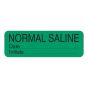 Label Paper Permanent Normal Saline 1 1/2" x 1/2", Green, 1000 per Roll