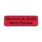 Lab Communication Label (Paper, Permanent) Abnormal Lab.  1 1/4"x3/8" Fluorescent Red - 1000 per Roll