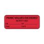 Lab Communication Label (Paper, Permanent) Panic Values  2 1/4"x7/8" Fluorescent Red - 1000 per Roll