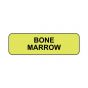 Lab Communication Label (Paper, Permanent) Bone Marrow  1 1/4"x3/8" Fluorescent Yellow - 1000 per Roll