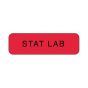 Lab Communication Label (Paper, Permanent) Stat Lab  1 1/4"x3/8" Fluorescent Red - 1000 per Roll