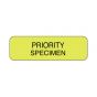 Lab Communication Label (Paper, Permanent) Priority Specimen  1 1/4"x3/8" Fluorescent Yellow - 1000 per Roll