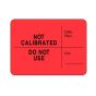 Lab Communication Label (Paper, Permanent) Not Calibrated Do  2 3/8"x1 3/4" Fluorescent Red - 1000 per Roll