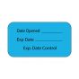 Lab Communication Label (Paper, Permanent) Date Opened ___  1 5/8"x7/8" Blue - 1000 per Roll