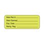 Lab Communication Label (Paper, Permanent) Date Recd ___  2 1/4"x7/8" Fluorescent Yellow - 1000 per Roll