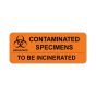 Hazard Label (Paper, Permanent) Biohazard Contaminated  5"x2" Fluorescent Orange - 250 Labels per Roll