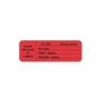 IV Label Wraparound Paper Permanent IV Set ___ Hours 1" 1/2" Core 3"x1 Fl. Red 1000 per Roll