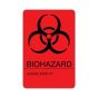 Hazard Label (Paper, Permanent) Biohazardhazard  2"x3" Fluorescent Red - 500 Labels per Roll