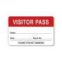 Visitor Pass Label Paper Removable "Visitor Pass Name" 1-1/2" Core 2-3/4" x 1-3/4" Red, 1000 per Roll