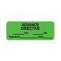 Label Paper Permanent Advance Directive   2 1/4" X 7/8" Fl. Green 1000 Per Roll