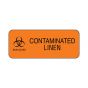 Hazard Label (Paper, Permanent) Biohazard Contaminated  5"x2" Fluorescent Orange - 250 Labels per Roll