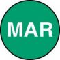 Label Paper Permanent MAR, Dark Green, 1000 per Roll