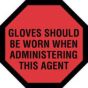 Communication Label (Paper, Permanent) Gloves Should Be Fluorescent Red - 1000 per Roll