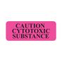 Communication Label (Paper, Permanent) Caution Cytotoxic 2-1/4" x 7/8" Fluorescent Pink - 1000 per Roll