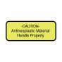 Hazard Label (Paper, Permanent) Caution Antineoplastic  2 1/4"x7/8" Fluorescent Yellow with Black - 1000 Labels per Roll