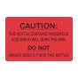 Lab Communication Label (Paper, Permanent) Caution: This Bottle  4"x2 5/8" Fluorescent Red - 500 per Roll