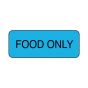 Lab Communication Label (Paper, Permanent) Food Only  2 1/4"x7/8" Blue - 1000 per Roll