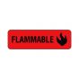 Hazard Label (Paper, Permanent) Flammable  2 7/8"x7/8" Fluorescent Red - 1000 Labels per Roll