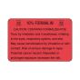 Hazard Label (Paper, Permanent) 0.1 Formalin  3"x2" Fluorescent Red - 500 Labels per Roll