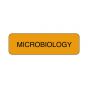 Lab Communication Label (Paper, Permanent) Microbiology  1 1/4"x3/8" Fluorescent Orange - 1000 per Roll