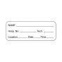 Lab Communication Label (Paper, Permanent) Name___ Hosp. No.  2"x3/4" White - 1000 per Roll