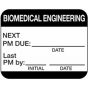 Label Self-Laminating Paper Permanent Biomedical Engineering 1" Core 1-1/4" x 1" Black, 1000 per Roll